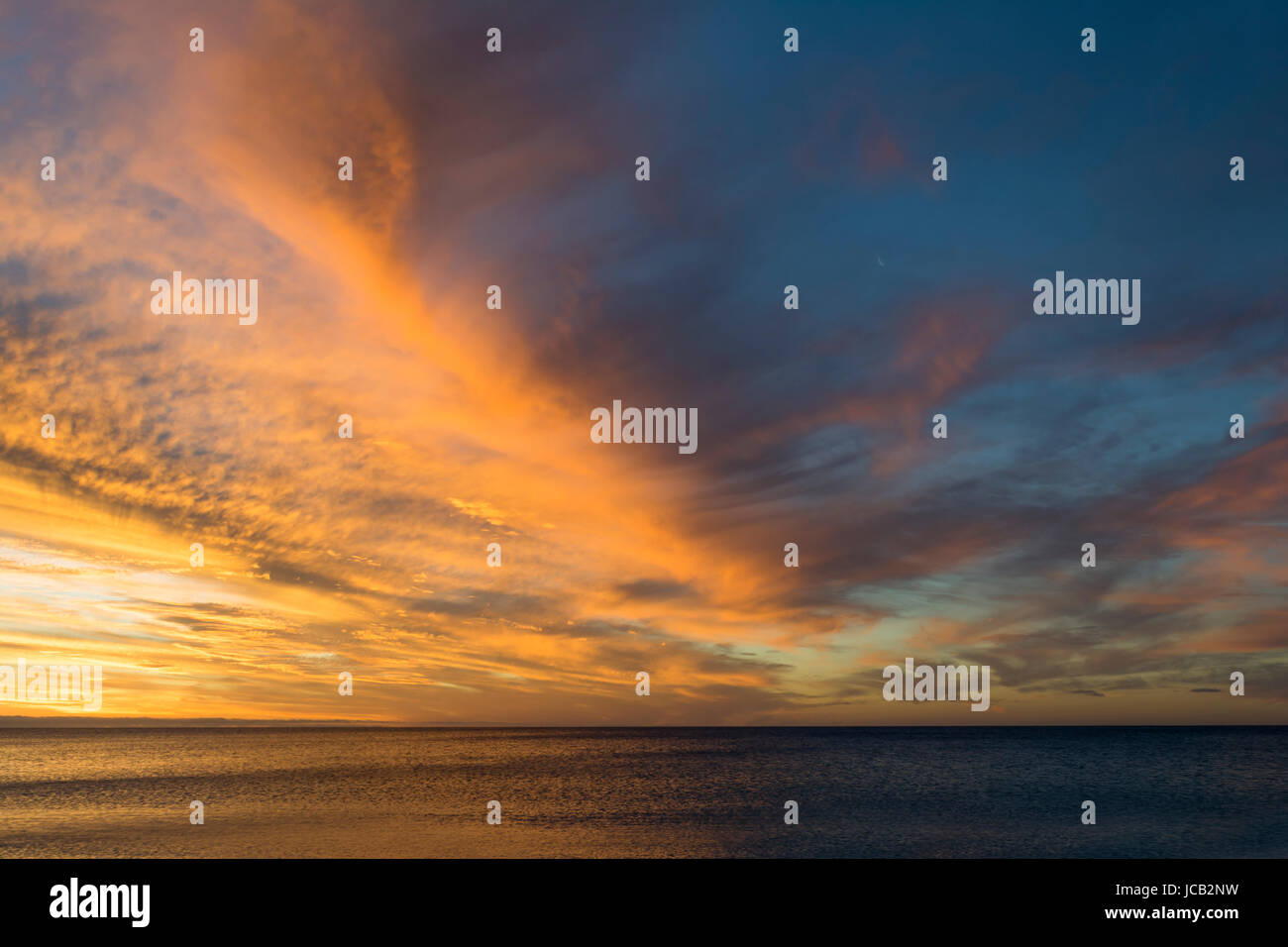 Sunset sky over Normanville Beach, South Australia Stock Photo