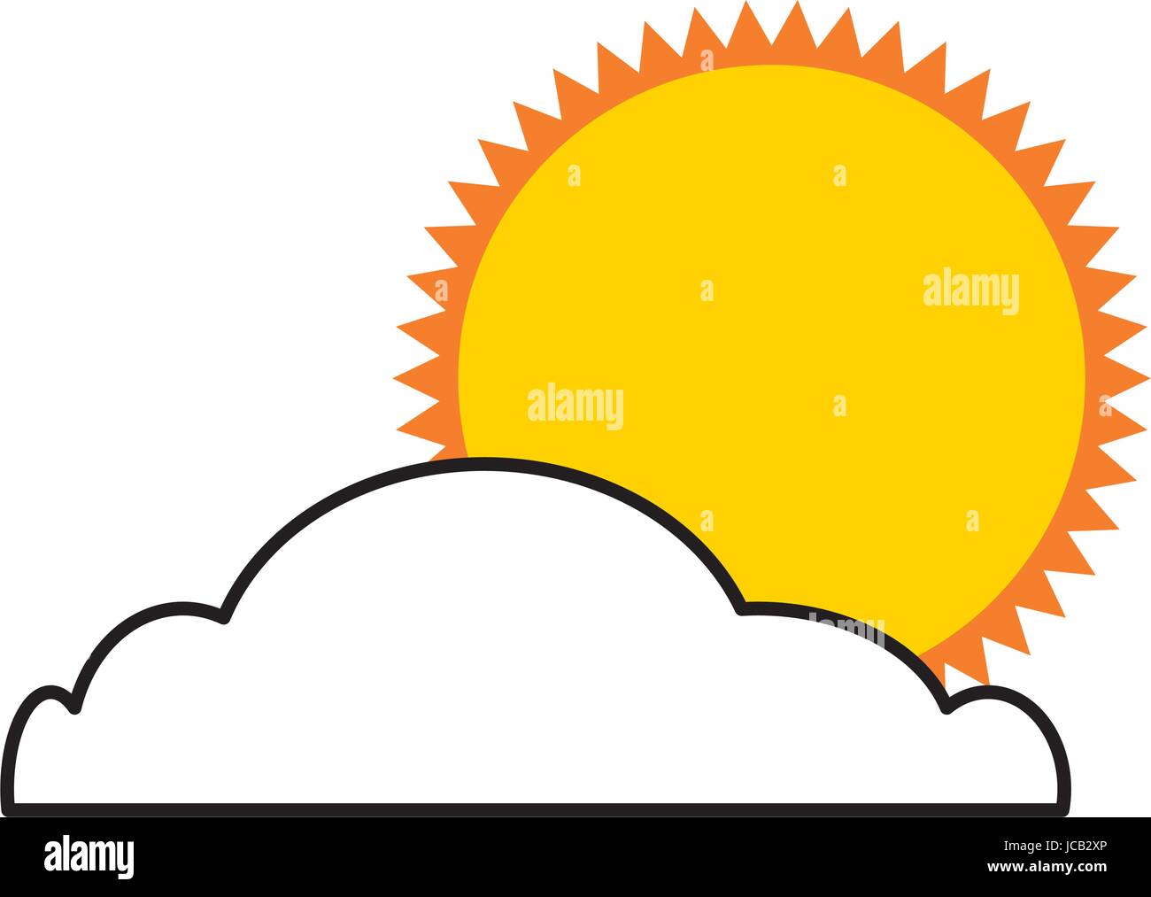summer sun with cloud isolated icon Stock Vector Image & Art - Alamy