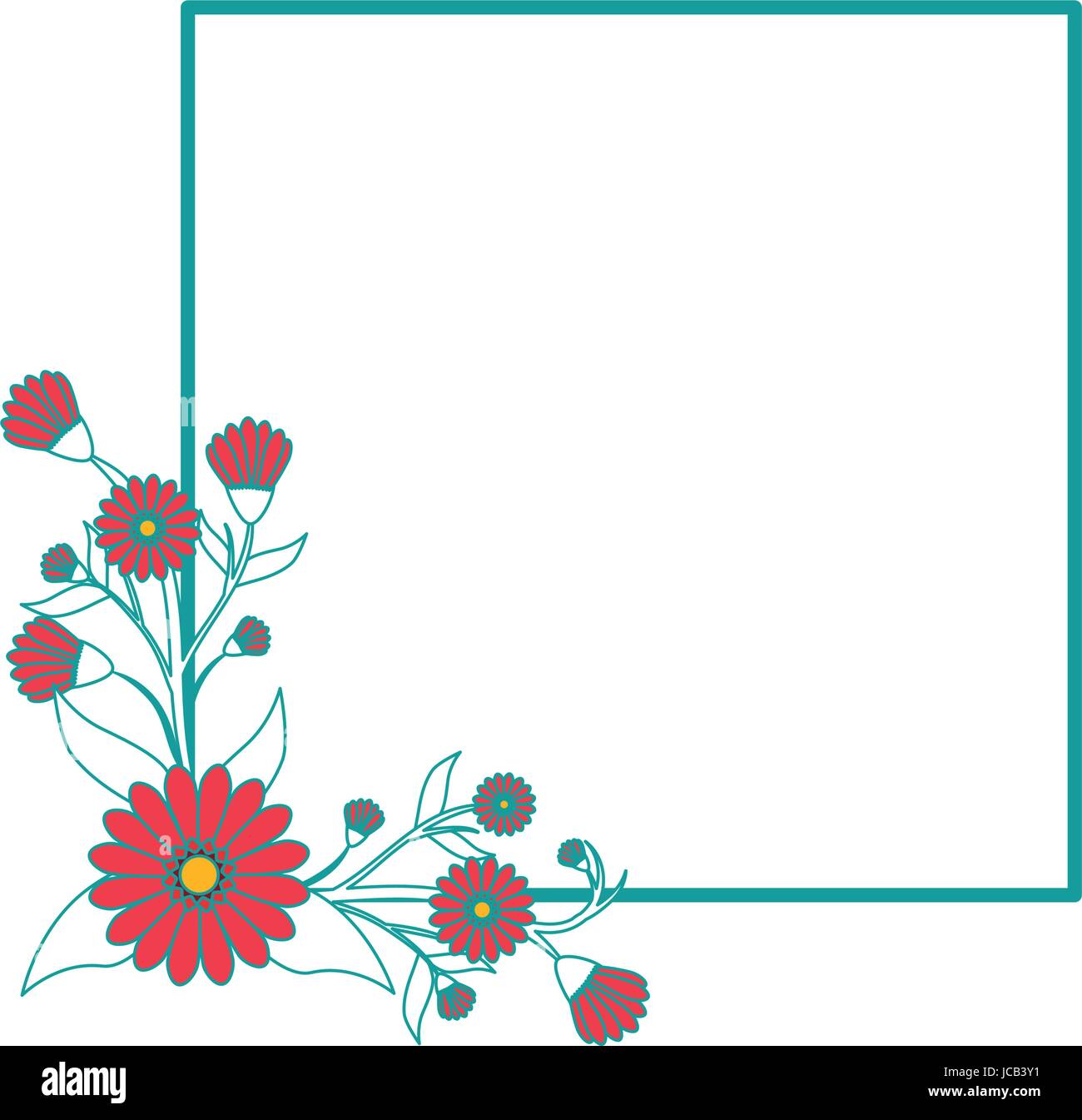 Frame with flowers Stock Vector Image & Art - Alamy