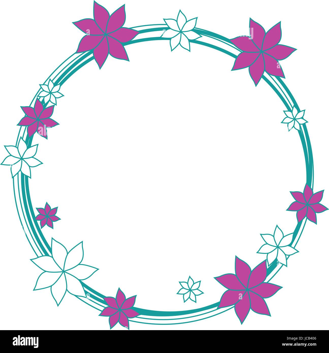 Round frame with flowers Stock Vector Image & Art - Alamy