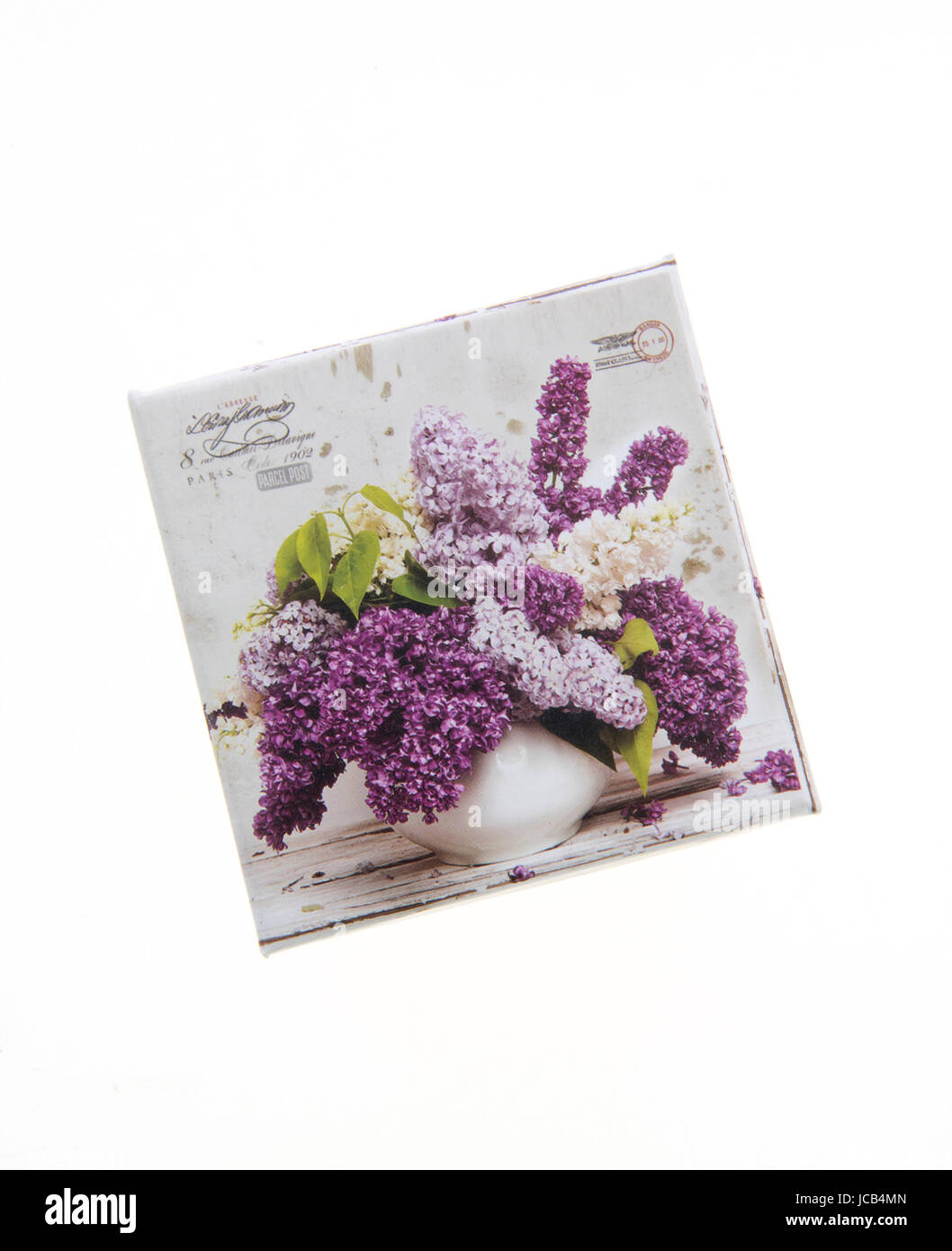 Nice jewelry box with lavender decoration isolated on white background Stock Photo Alamy