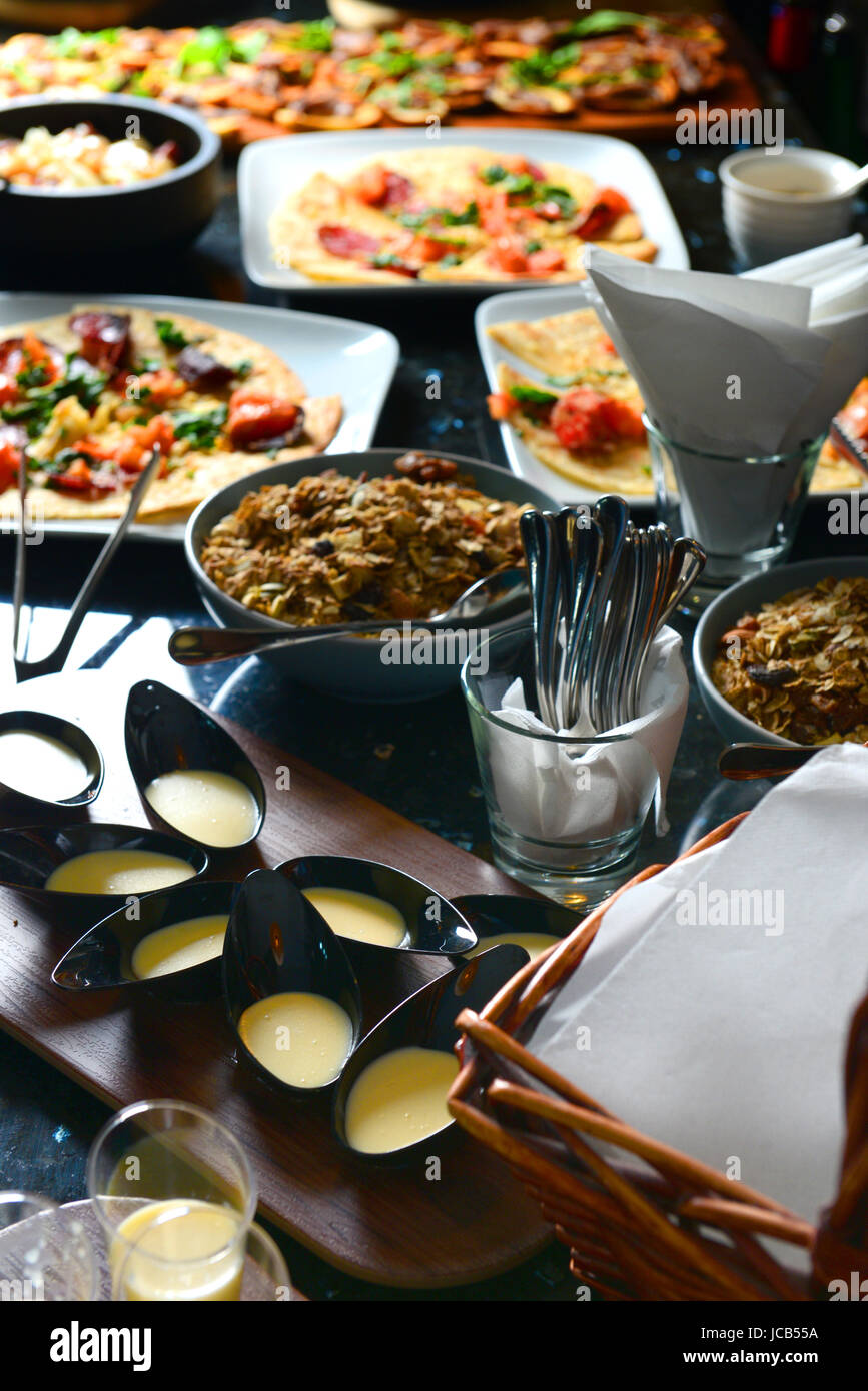various italian spanish buffet Stock Photo Alamy