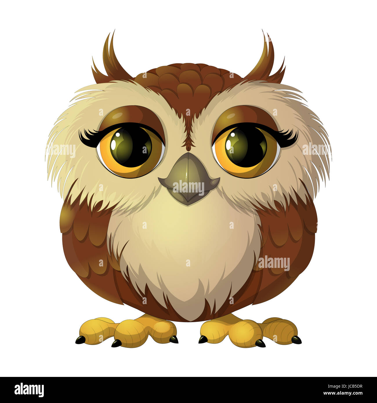 Cute brown owl with big round eyes Stock Photo - Alamy