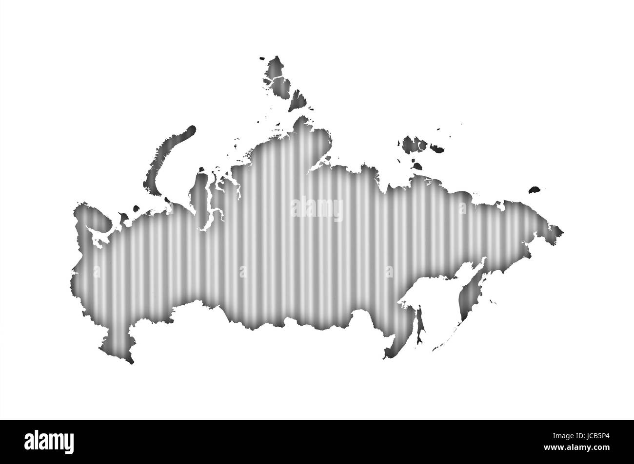 Map of Russia on corrugated iron Stock Photo
