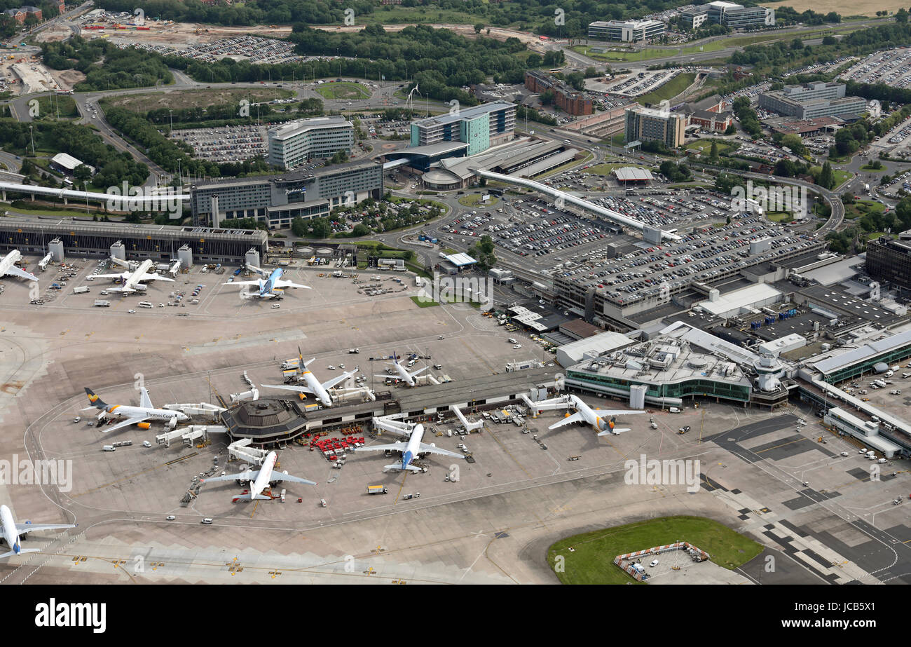 aerial view of Manchester Airport, UK Stock Photo Alamy