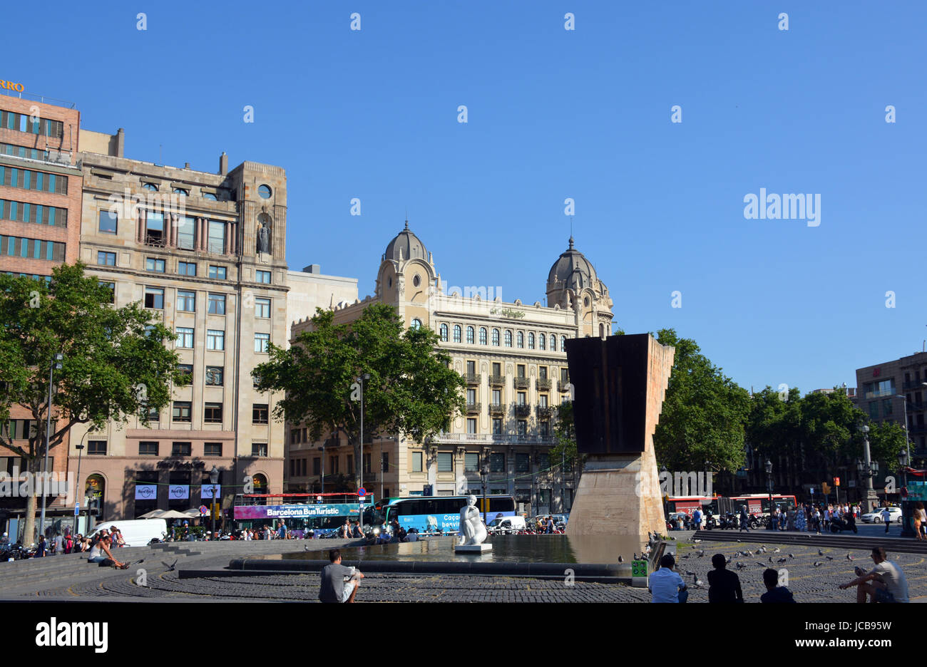 Plaça de Catalunya, Barcelona, Spain Stock Photo