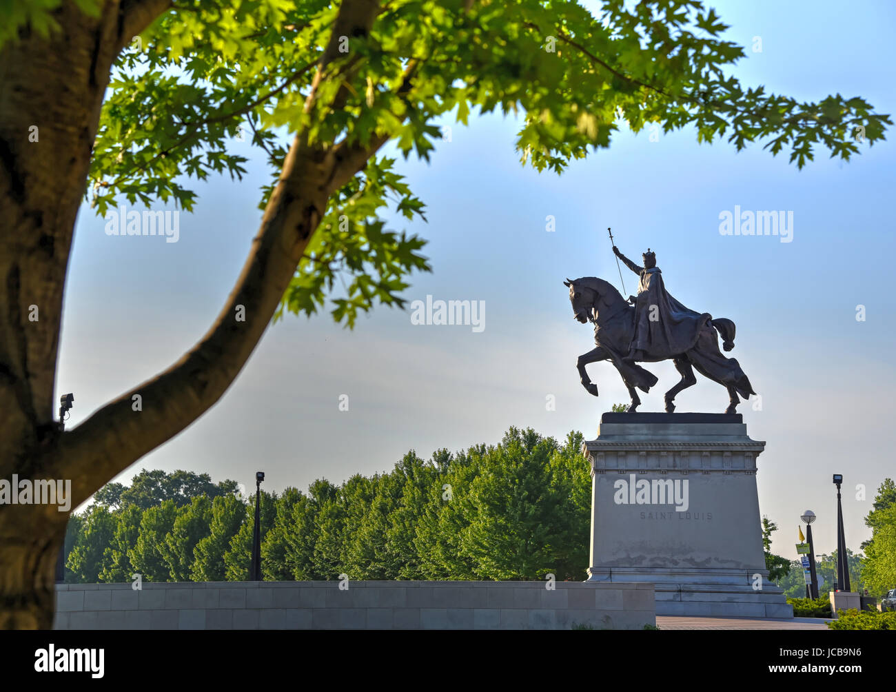 Apotheosis of St. Louis statue of King Louis IX of France, namesake of St. Louis, Missouri in Forest Park, St. Louis, Missouri. Stock Photo