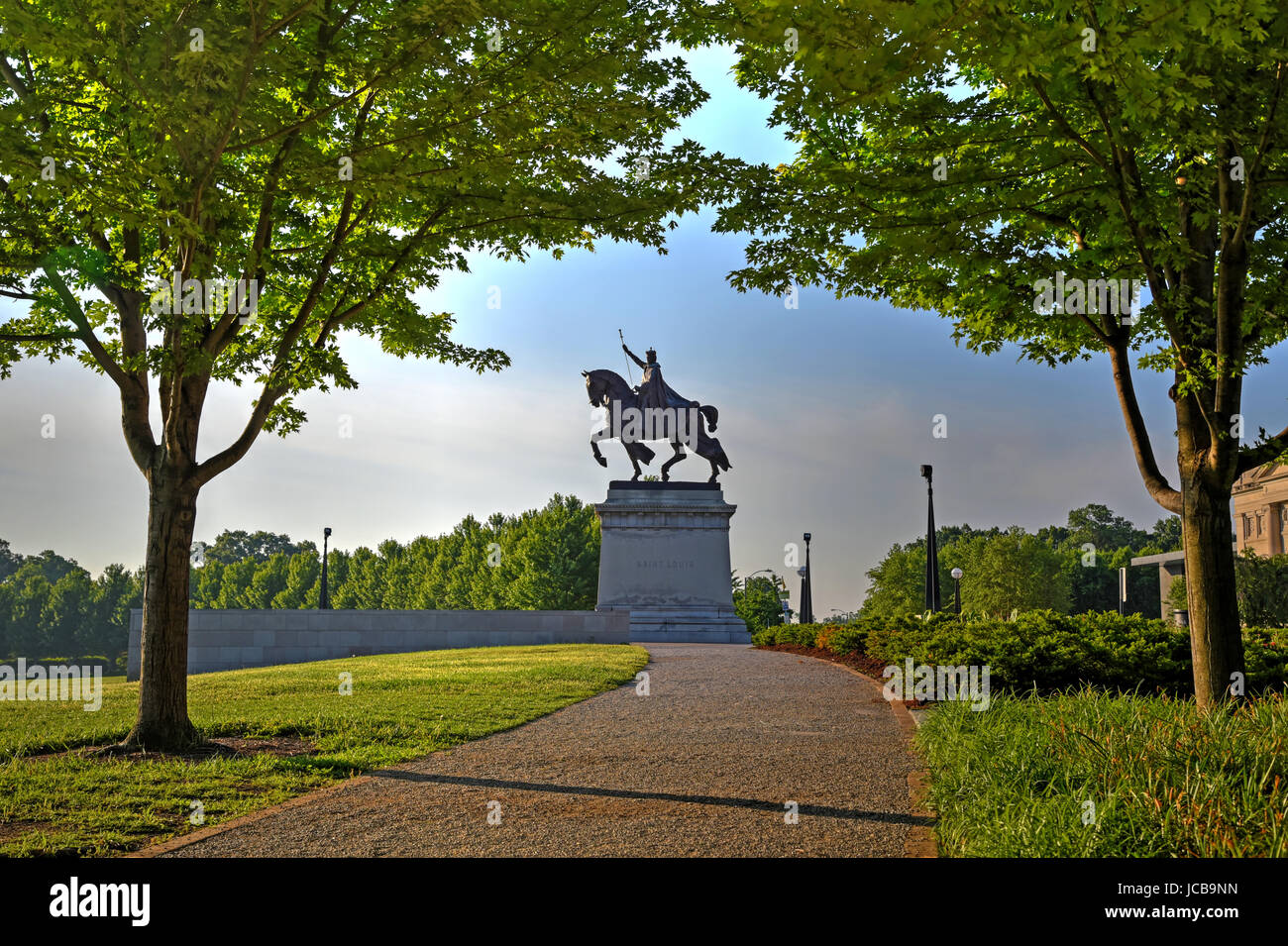 Apotheosis of St. Louis statue of King Louis IX of France, namesake of St. Louis, Missouri in Forest Park, St. Louis, Missouri. Stock Photo