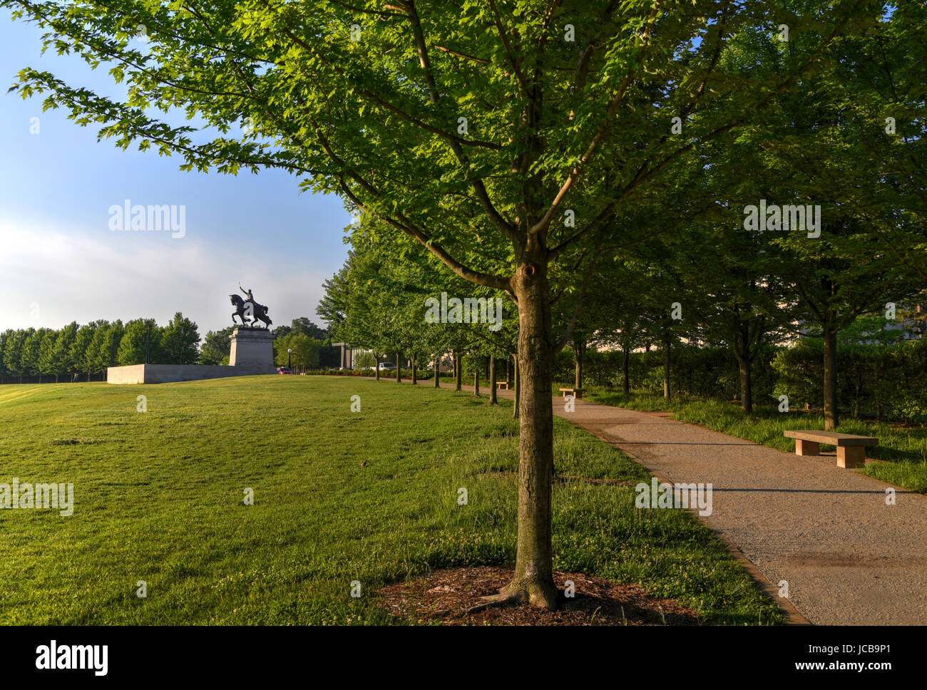 Apotheosis of St. Louis statue of King Louis IX of France, namesake of St. Louis, Missouri in Forest Park, St. Louis, Missouri. Stock Photo