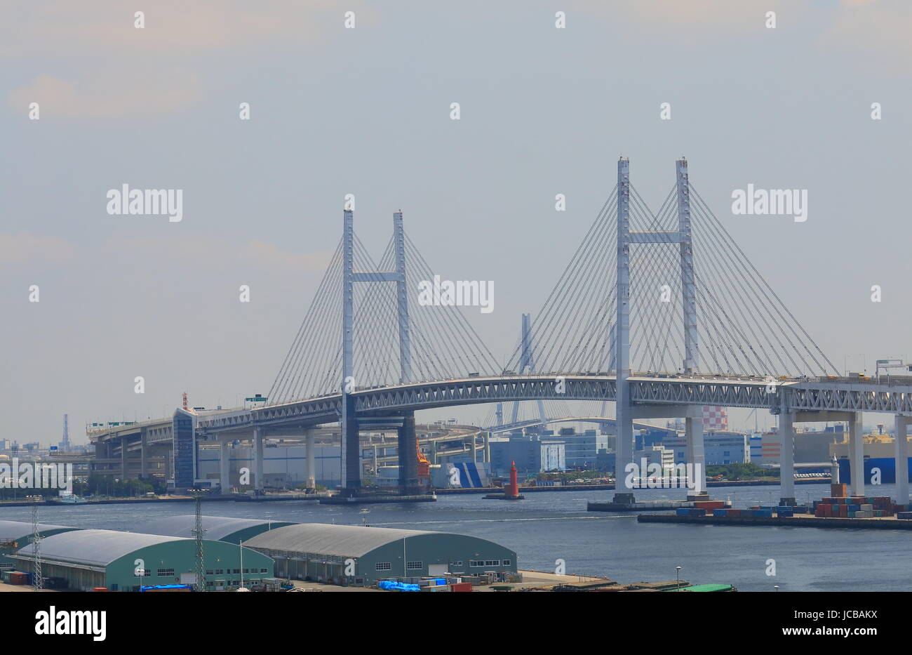 Yokohama Bay bridge cityscape Japan Stock Photo