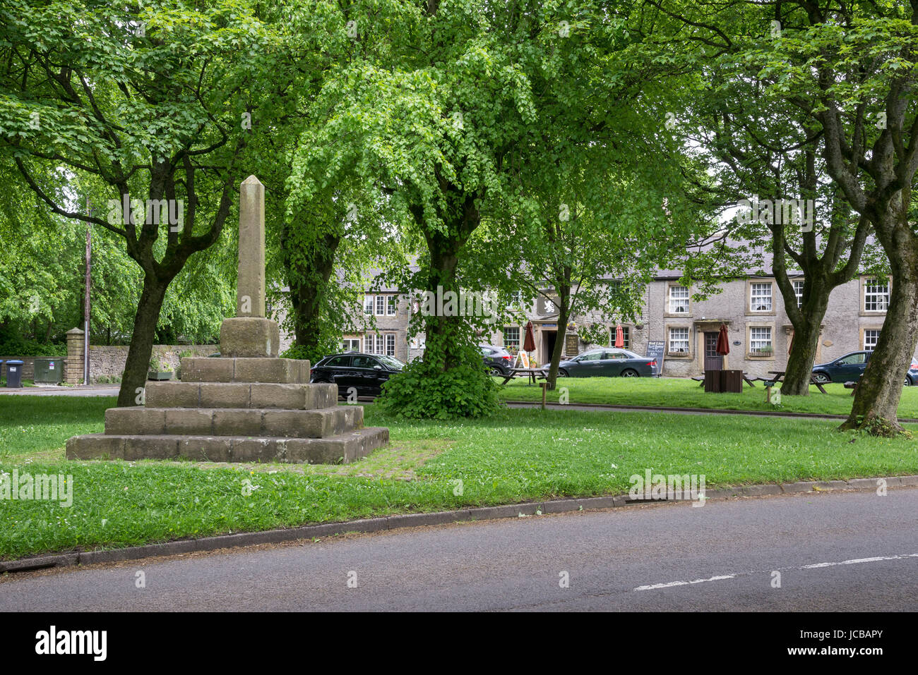 The village green at Litton in the Peak District, Derbyshire, England