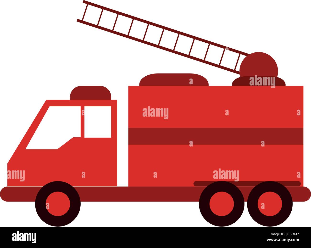 Fire Truck Puts Out Fire Stock Vector Image Art Alamy