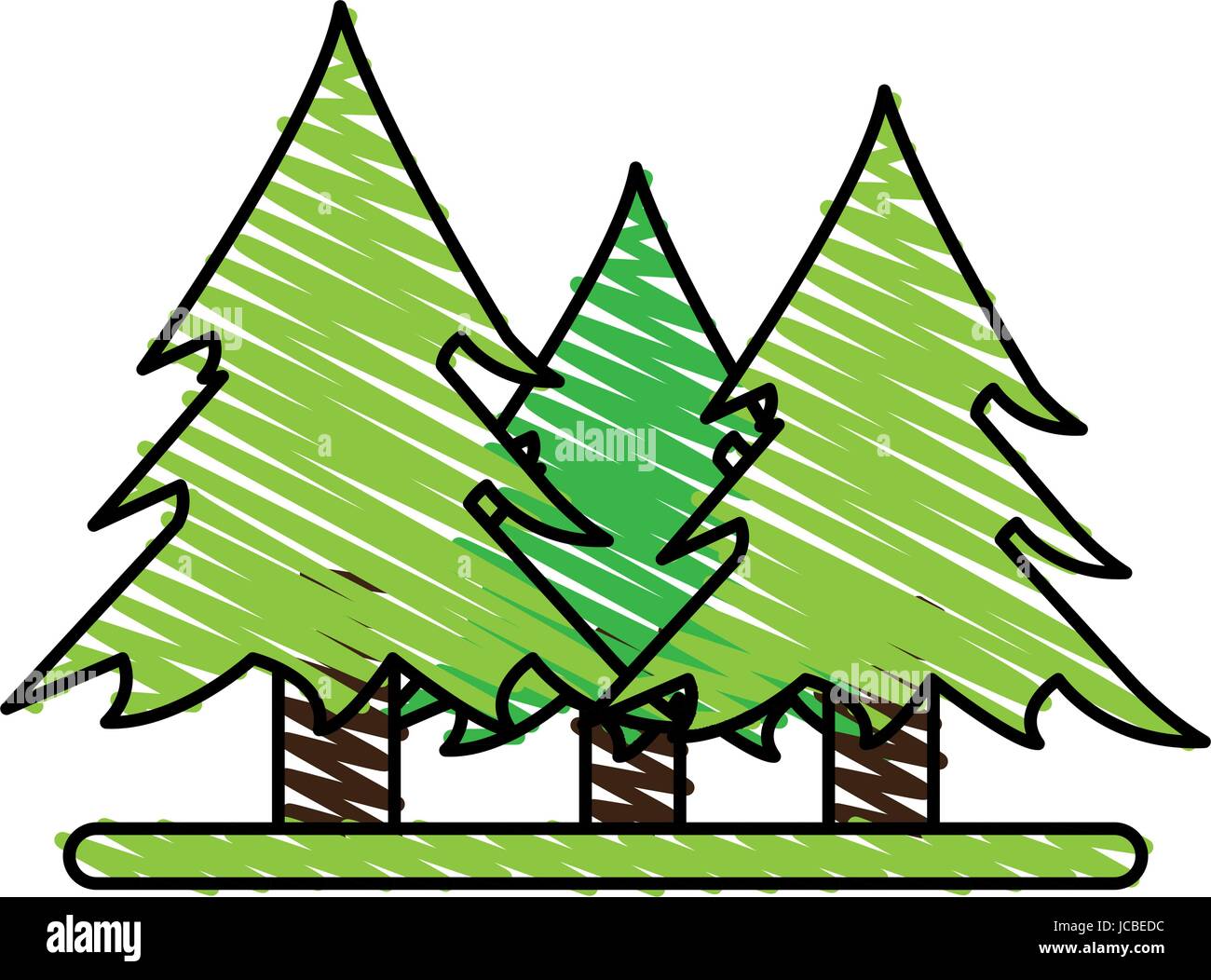 Wonderful trees forest Stock Vector