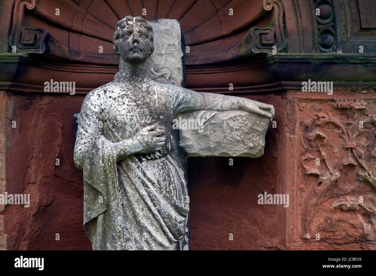 Detail from the McCulloch-Murray monument by Thomas P. Marwick (1886) in Morningside Cemetery, Edinburgh. Stock Photo