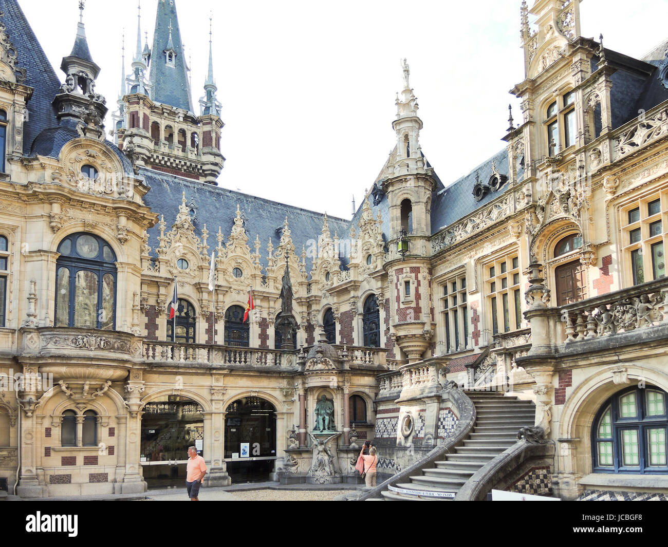 FECAMP, FRANCE - AUGUST 4, 2014: Benedictine Palace in Fecamp town, France. The Palais de la Benedictine is florid building dating from 1892 that mixes neo-Gothic and Renaissance styles. Stock Photo