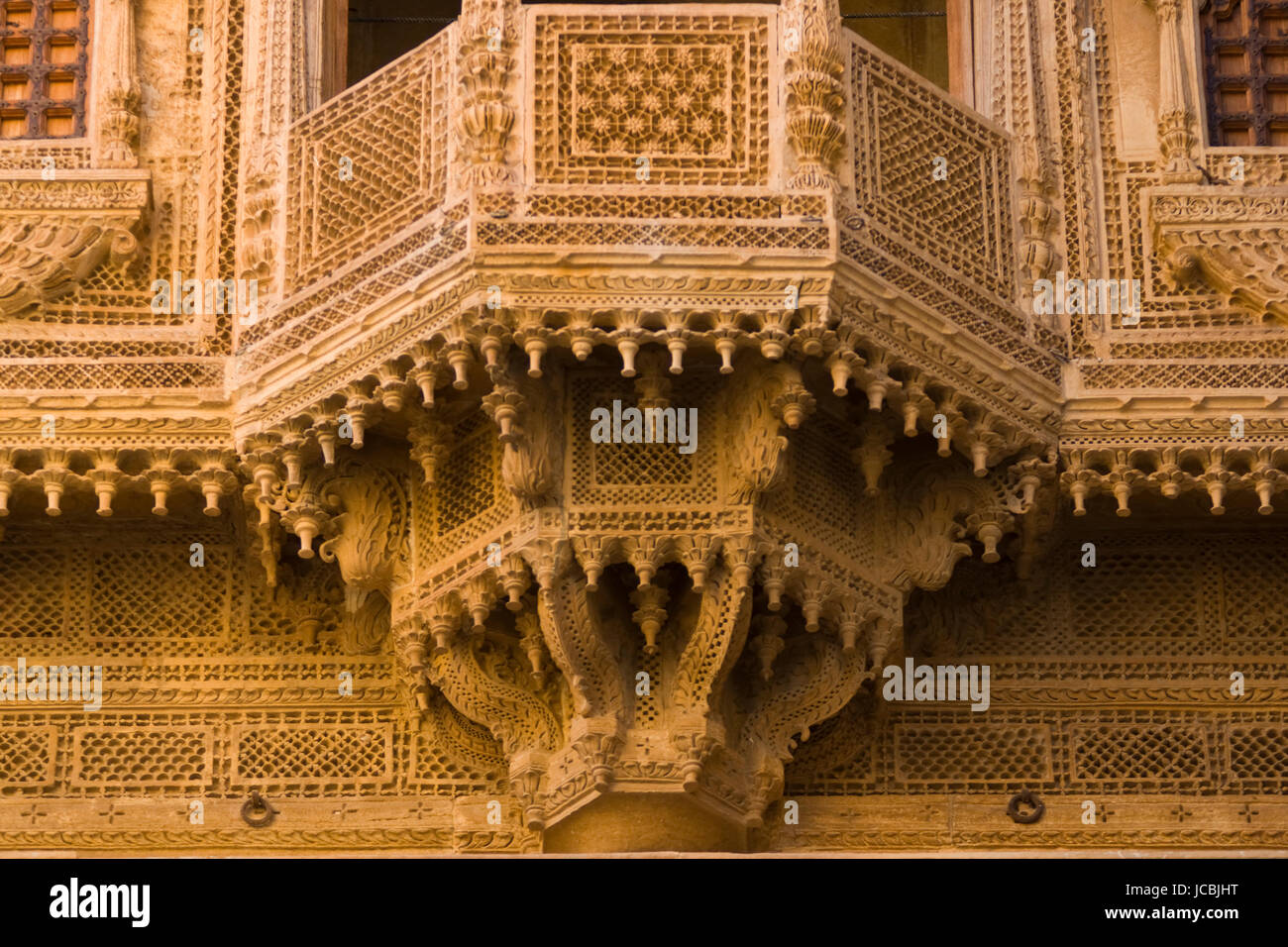 Delicate stone carved window of a wealthy merchants Havelli in ...