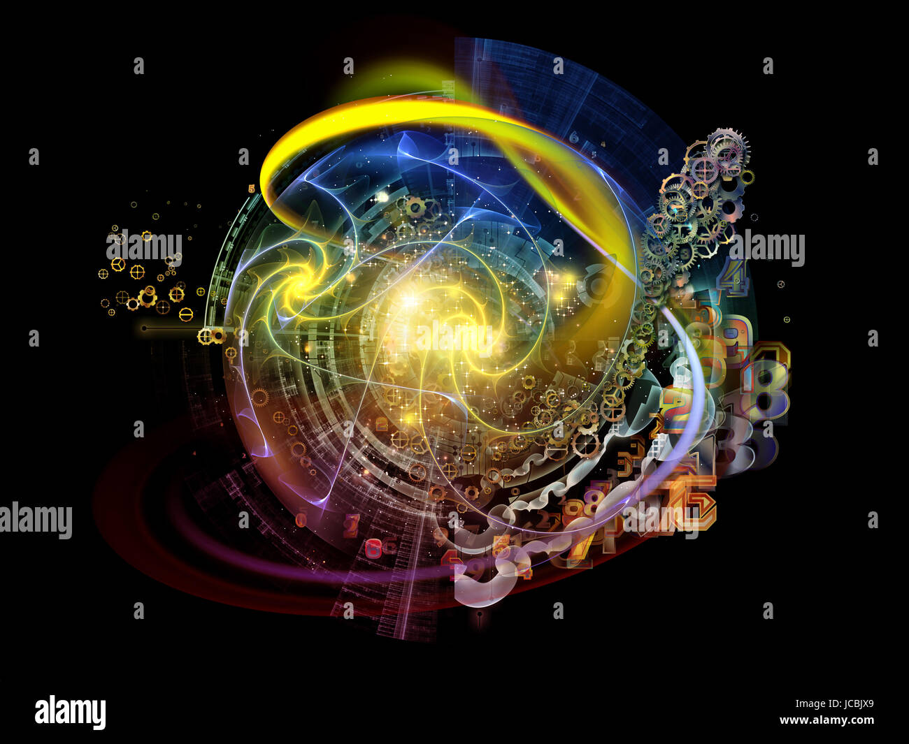 Conceptual Particle series. Design composed of fractal and conceptual ...