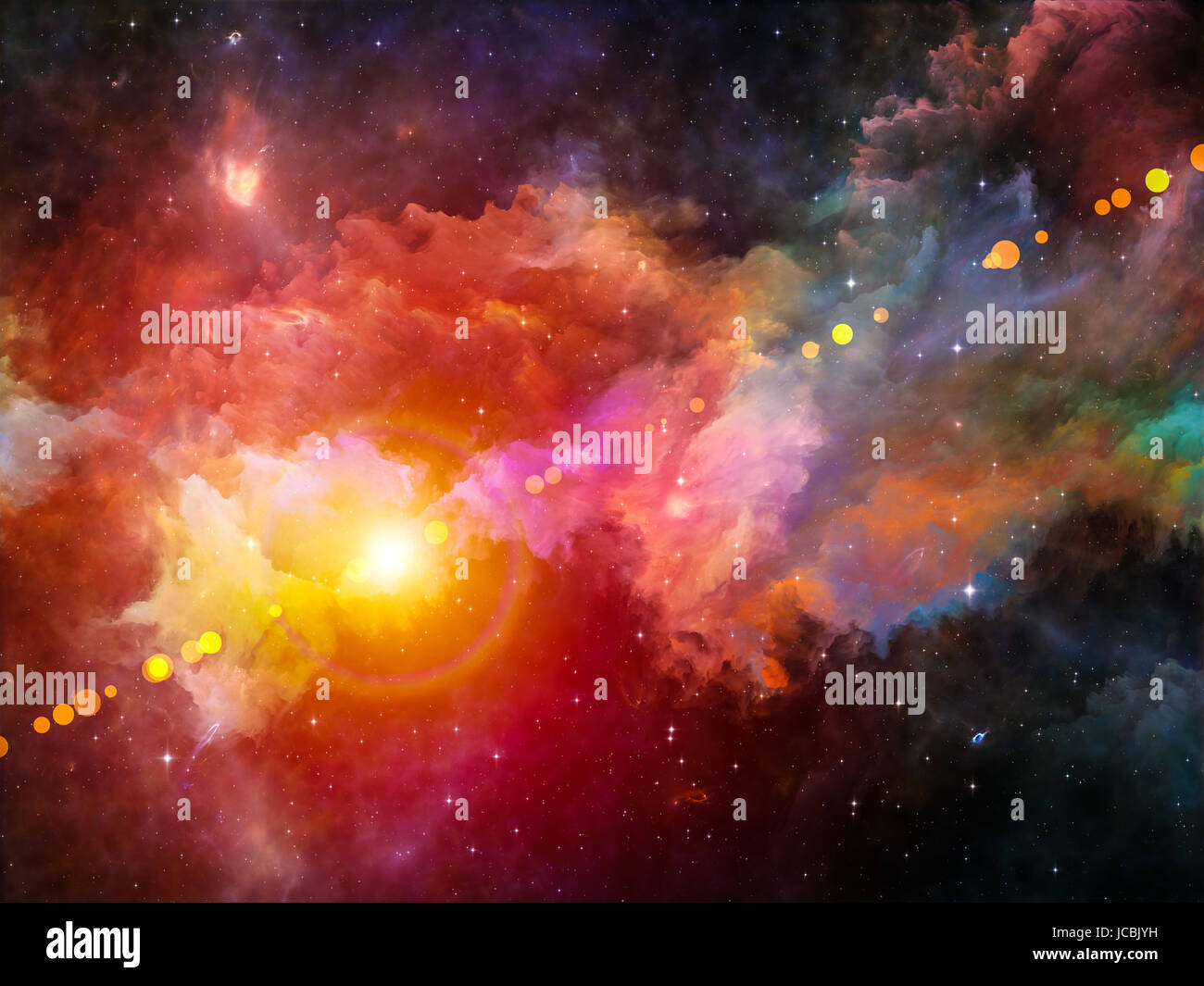 Colors in Space series. Background design of colorful clouds and space ...