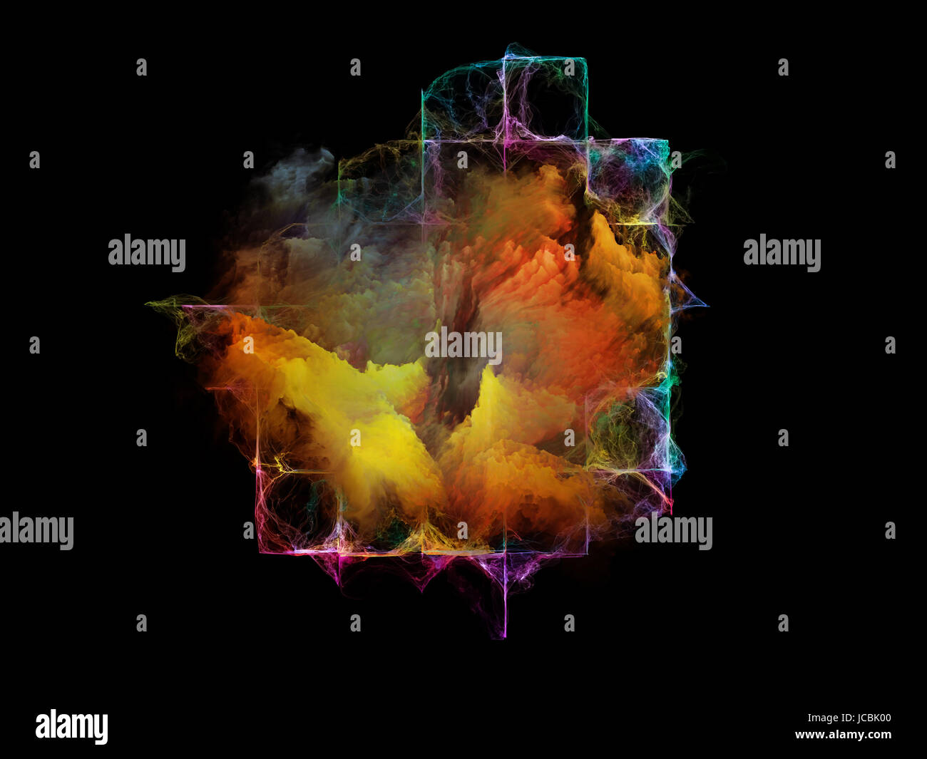 Fractal Elements series. Backdrop of fractal shapes and colors to ...