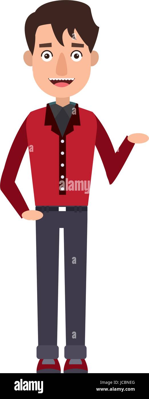 young man in jeans standing posing isolated Stock Vector Image & Art ...