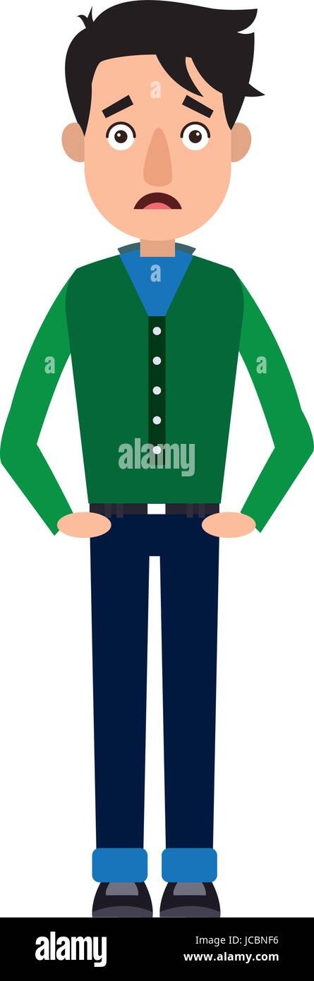 young man in jeans standing posing isolated Stock Vector Image & Art ...