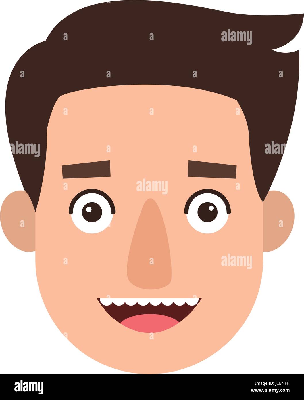 young man cartoon face character expression Stock Vector