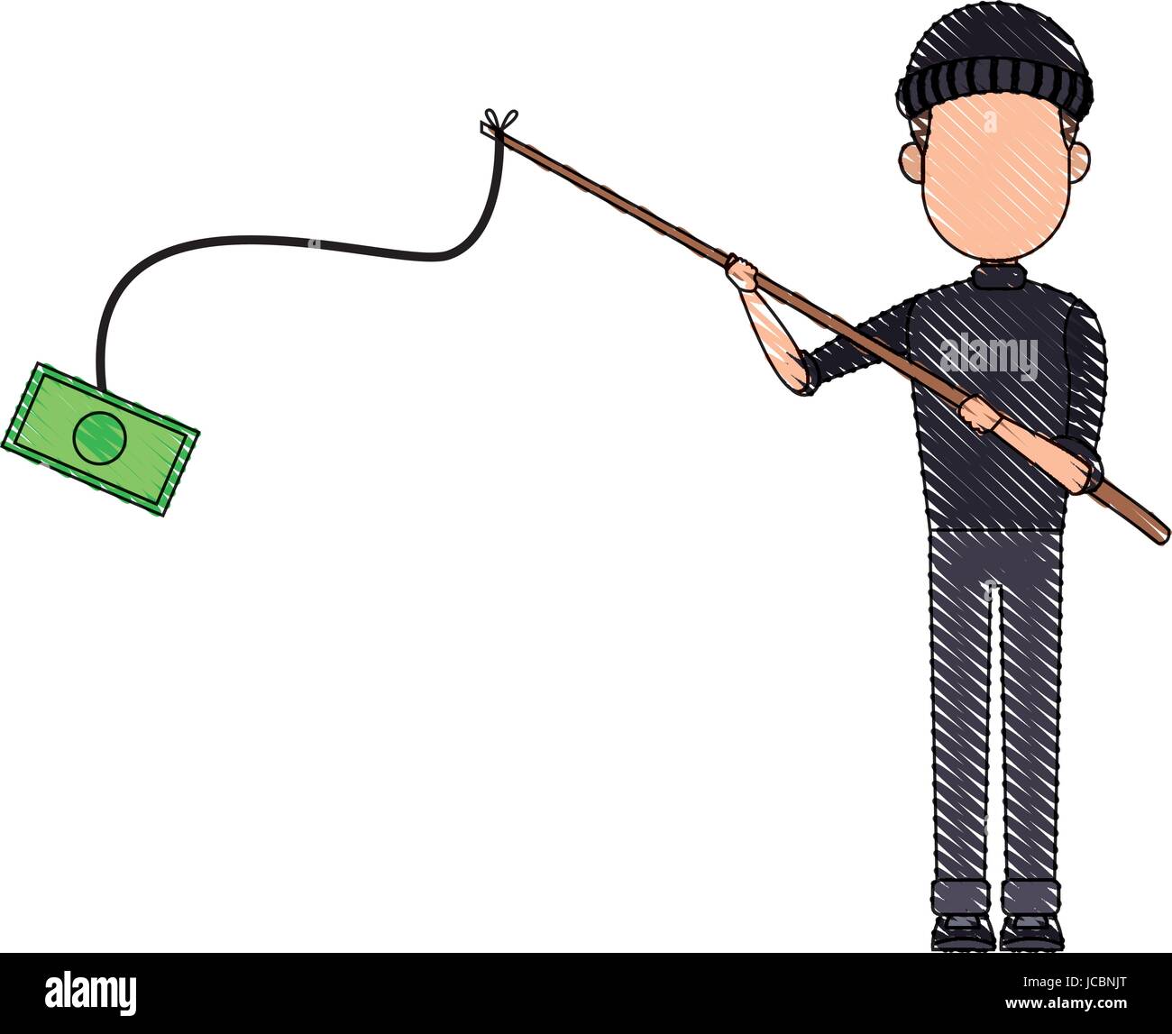 cyber thief hacker holding fishing rod money Stock Vector Image & Art -  Alamy