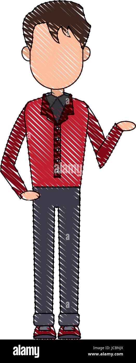 young man in jeans standing posing isolated Stock Vector Image & Art ...