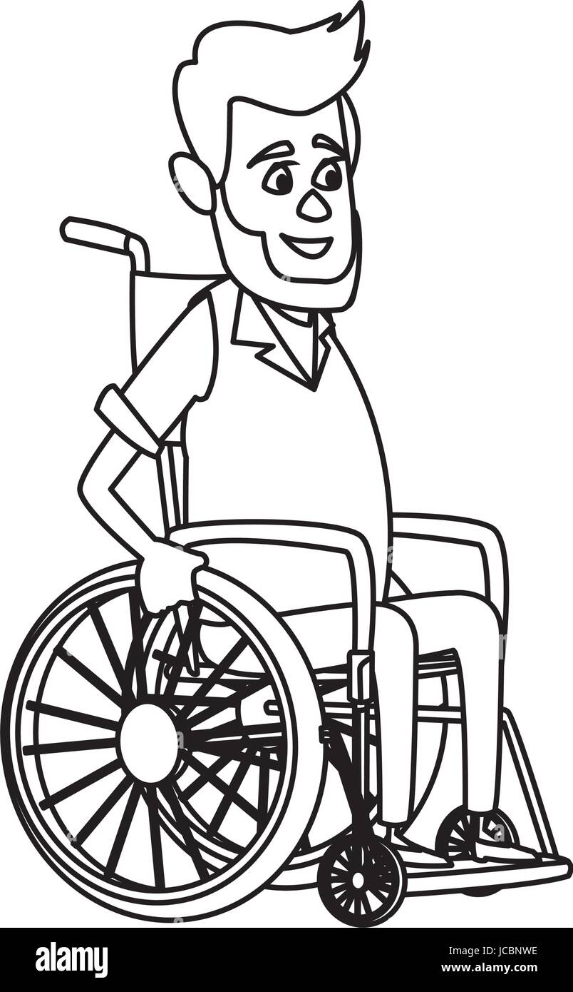 old man character disabled sitting in wheelchair image Stock Vector ...
