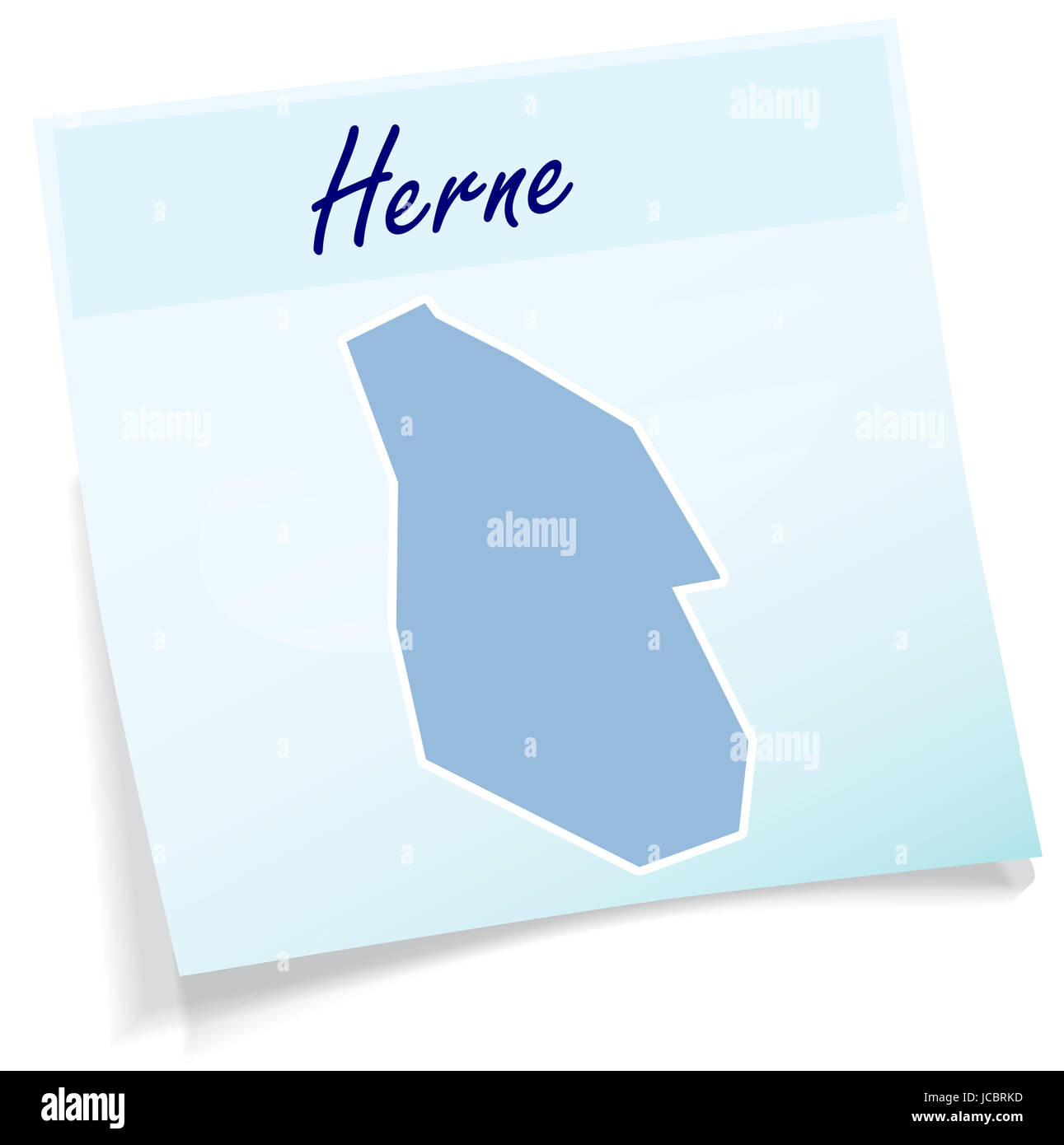 Herne als Notizzettel in Blau Stock Photo - Alamy