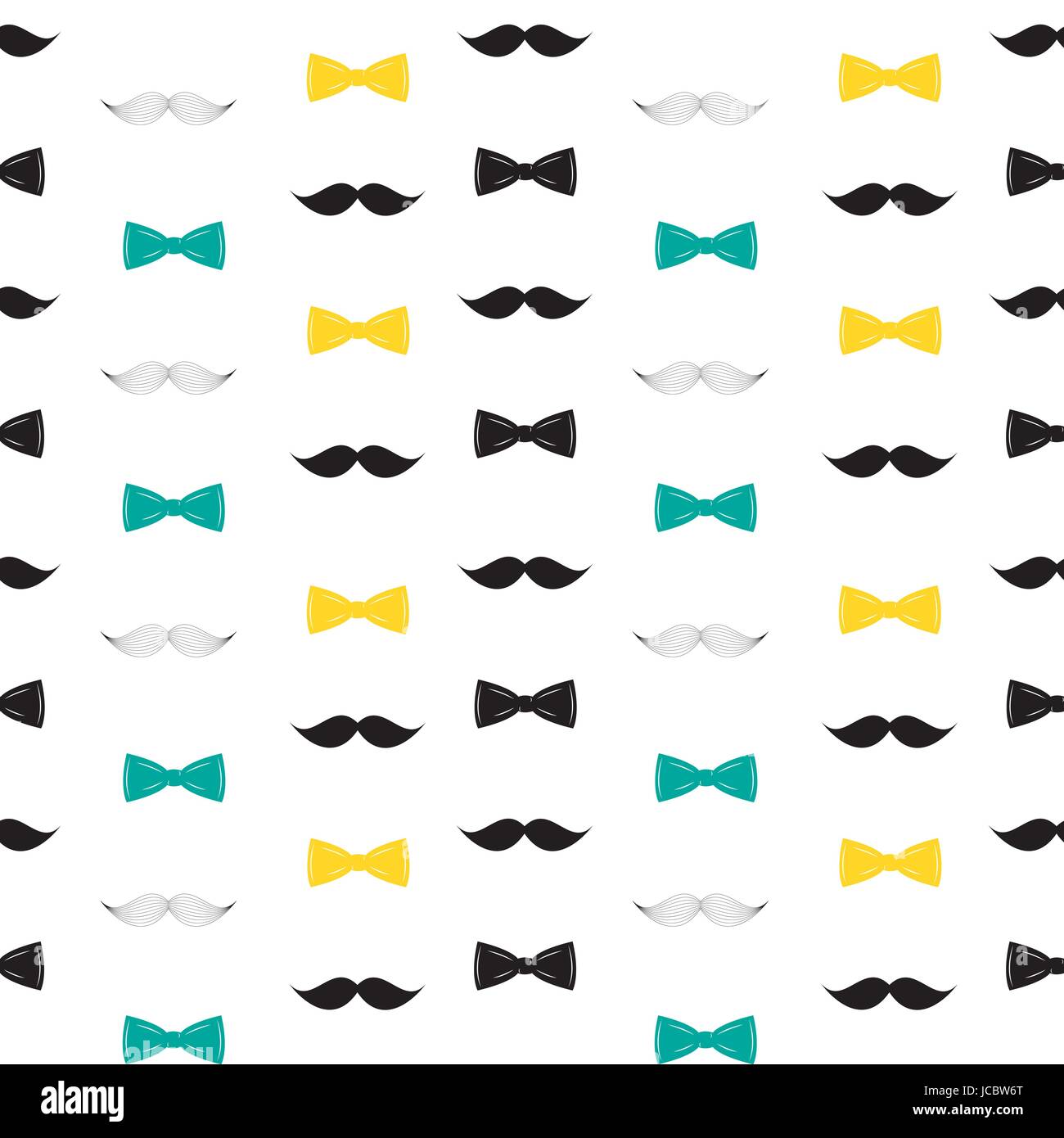 Bow Tie and Mustache Seamless Pattern, Father s Day Background Vector ...