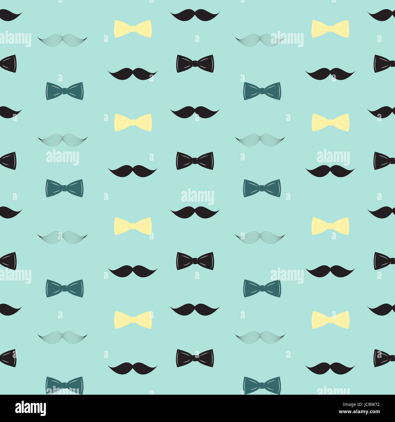 Bow Tie and Mustache Seamless Pattern, Father s Day Background Vector ...