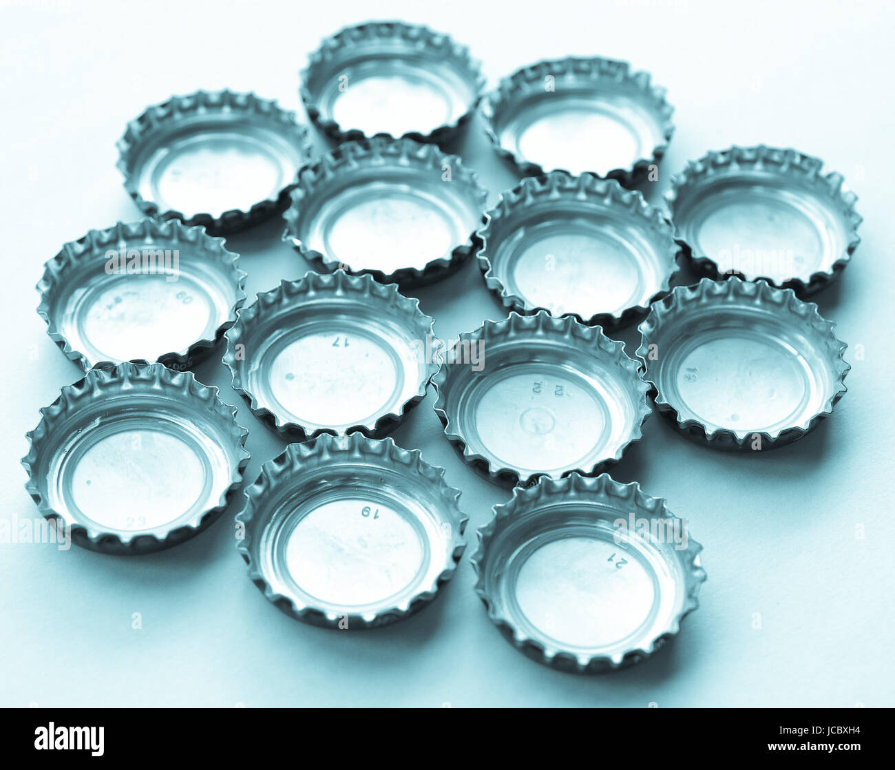 Crown cork bottle cap for beer and carbonated drinks cool cyanotype Stock Photo Alamy