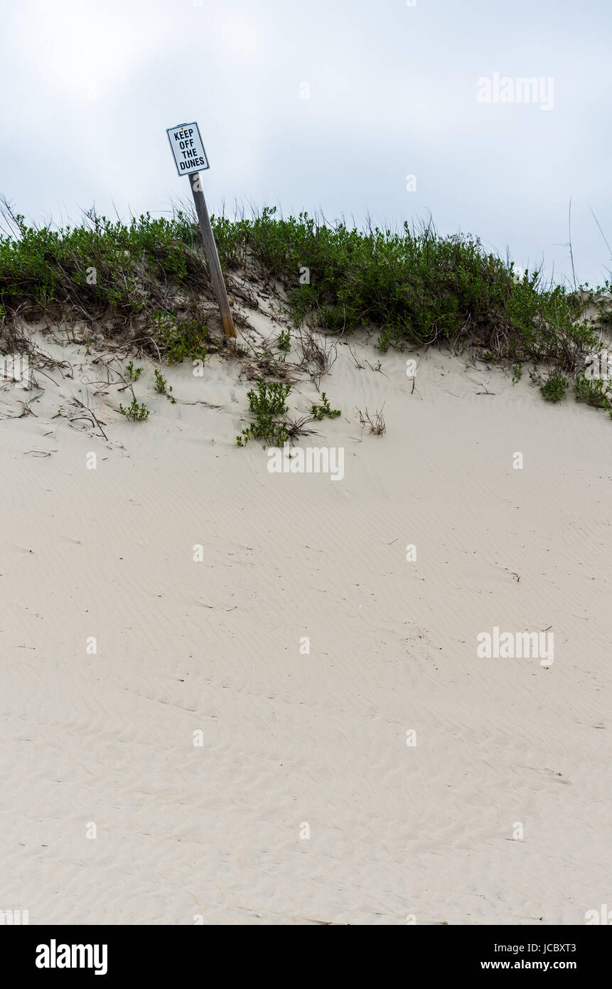 Dunes, stairs and erosion fences at Outer Banks North Carolina Stock