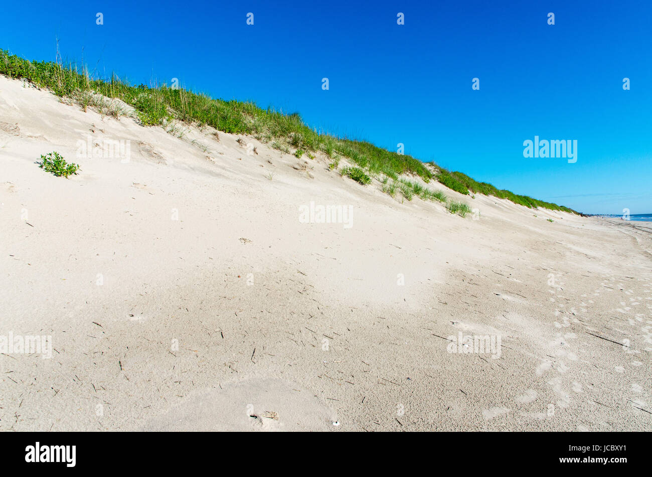 Dunes, stairs and erosion fences at Outer Banks North Carolina Stock Photo
