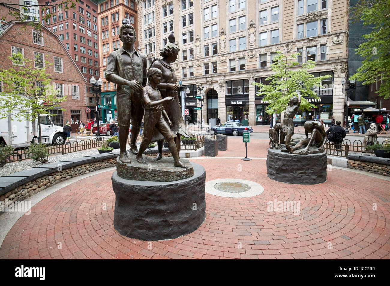 Boston Irish Famine Memorial USA Stock Photo