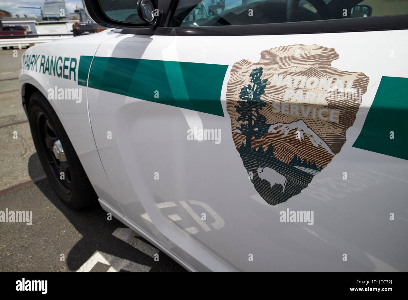 US national park service u.s. park ranger vehicle Boston USA Stock Photo