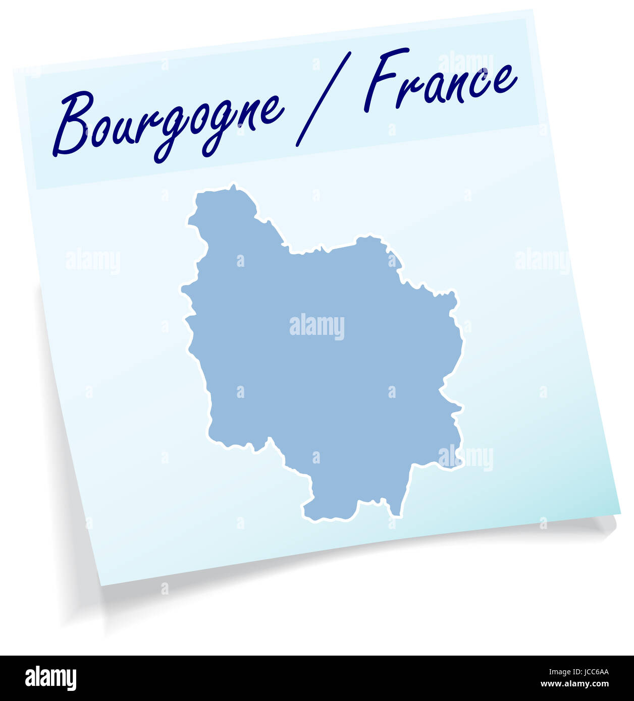 Burgund als Notizzettel in Blau Stock Photo