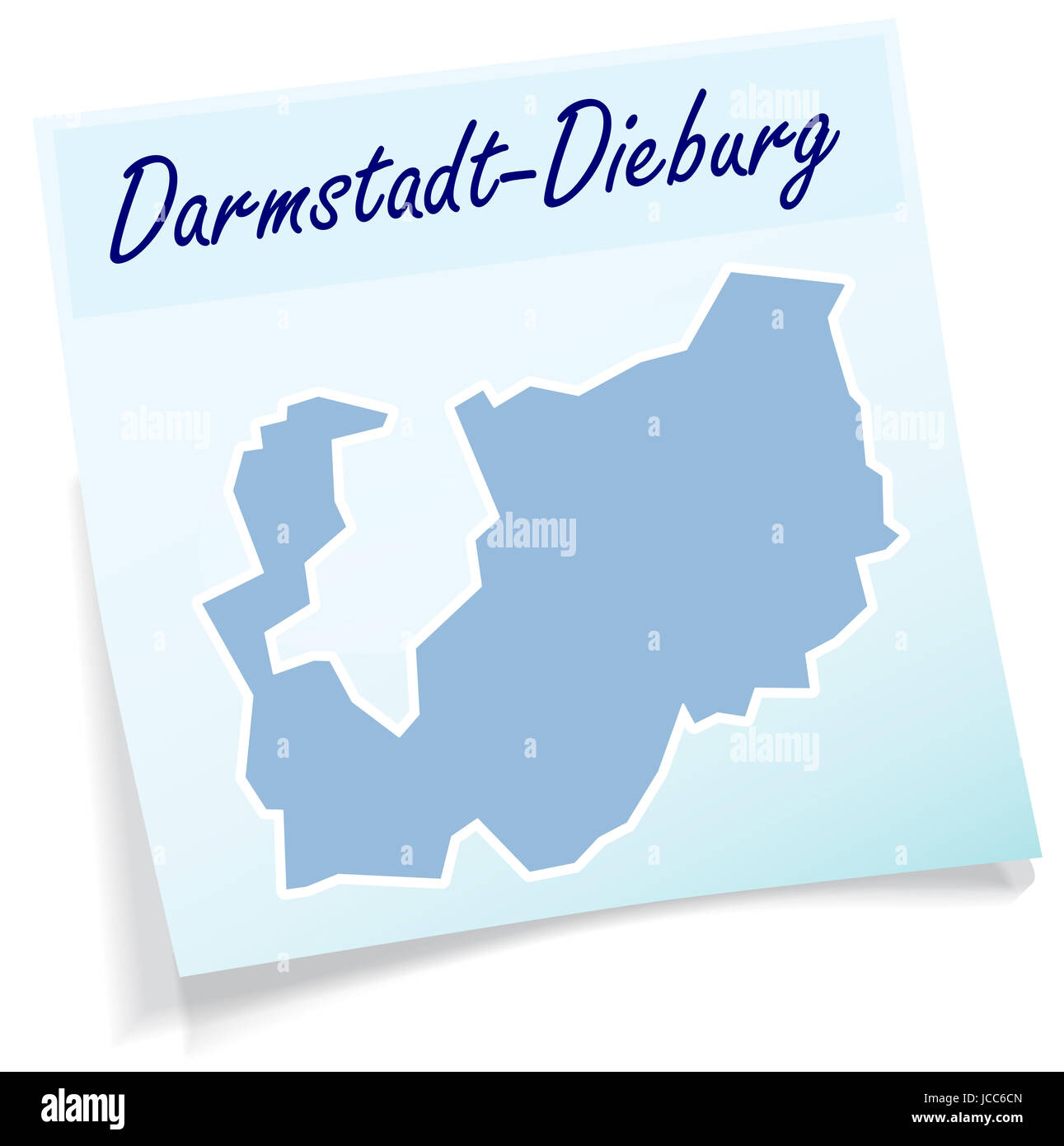 Darmstadt-Dieburg als Notizzettel in Blau Stock Photo