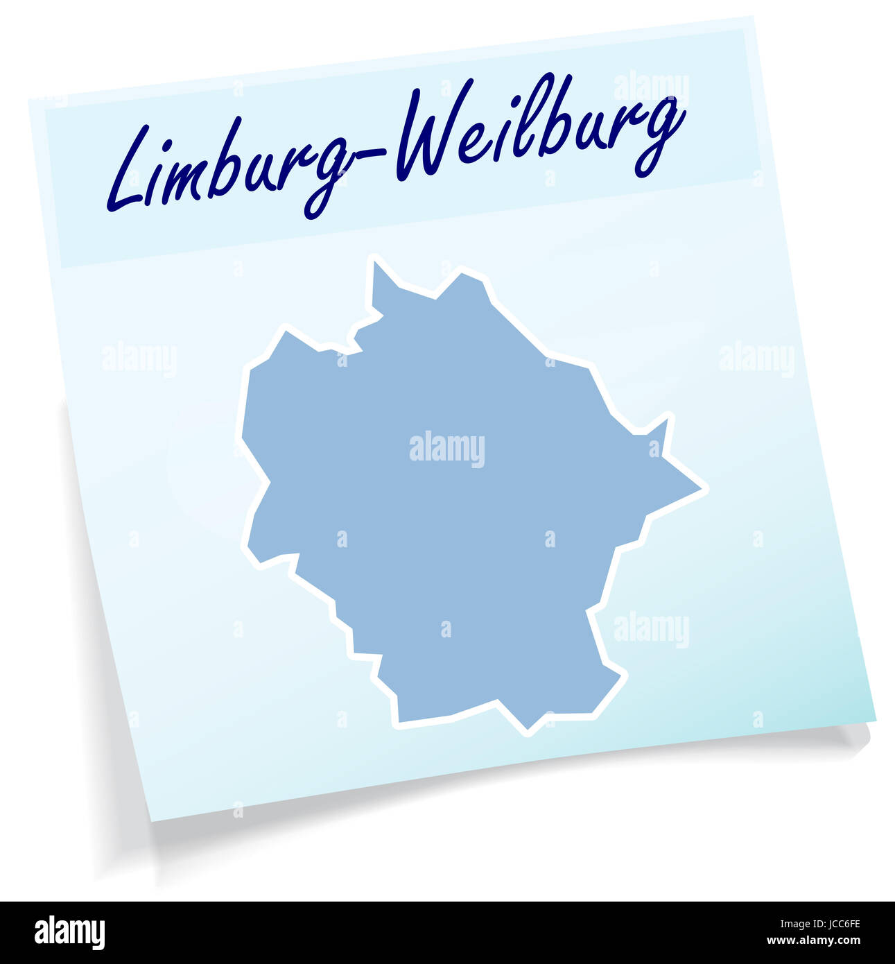 Limburg-Weilburg als Notizzettel in Blau Stock Photo