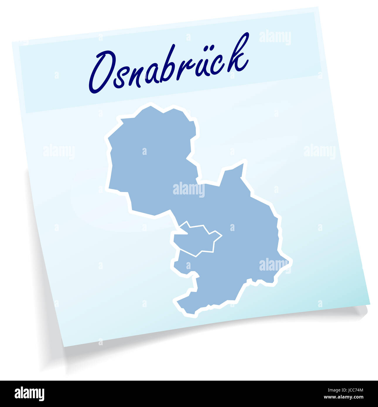 Osnabrueck als Notizzettel in Blau Stock Photo