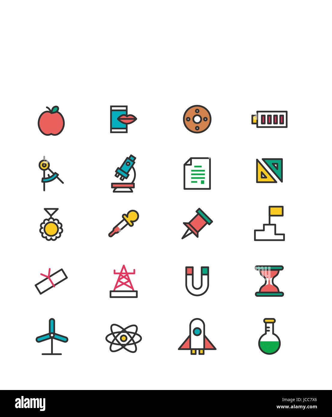 Icon set related to science Stock Photo - Alamy