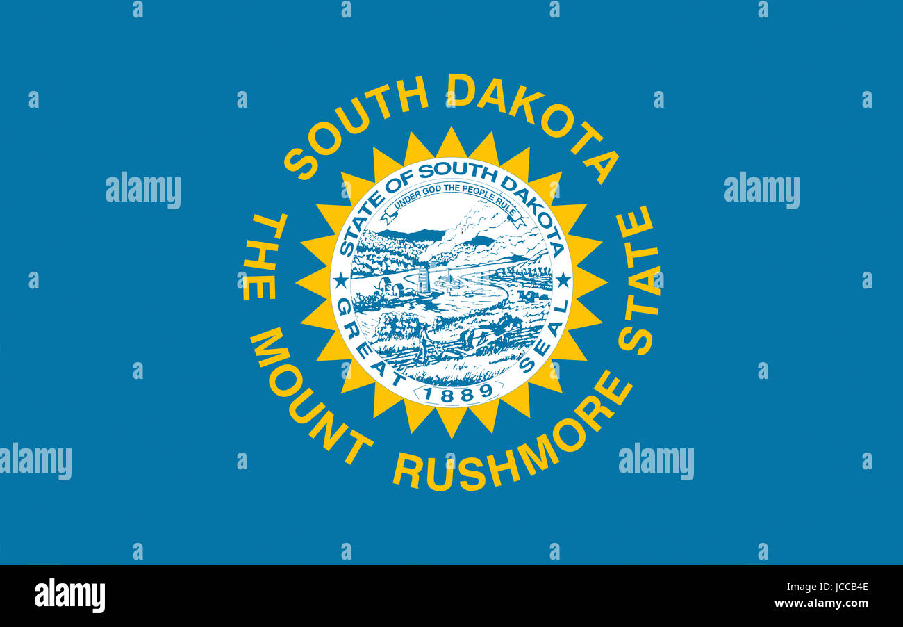 Illustration of the flag of South Dakota state in America Stock Photo