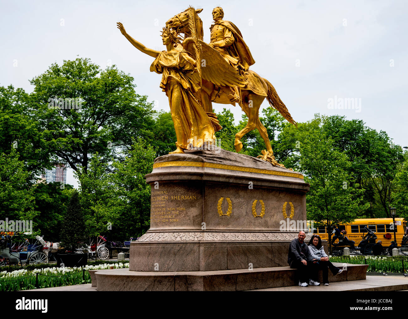 Monument to William Techumseh Sherman in Manhattan New York Stock Photo