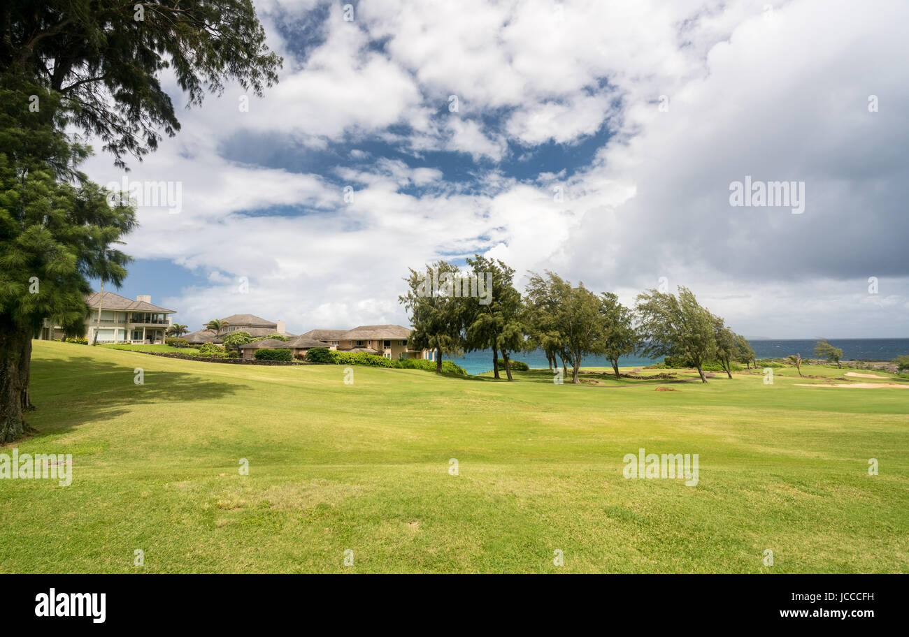 Modern luxury golf course homes at Makaluapuna Point in Maui Hawaii