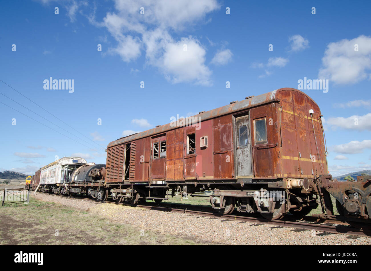 Old Railway Rolling Stock on a siding. Stock Photo