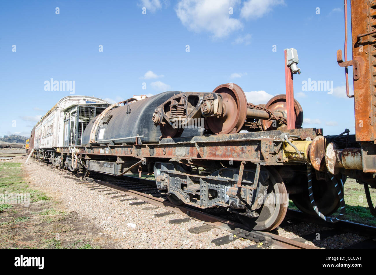 Old Railway Rolling Stock on a Siding. Stock Photo