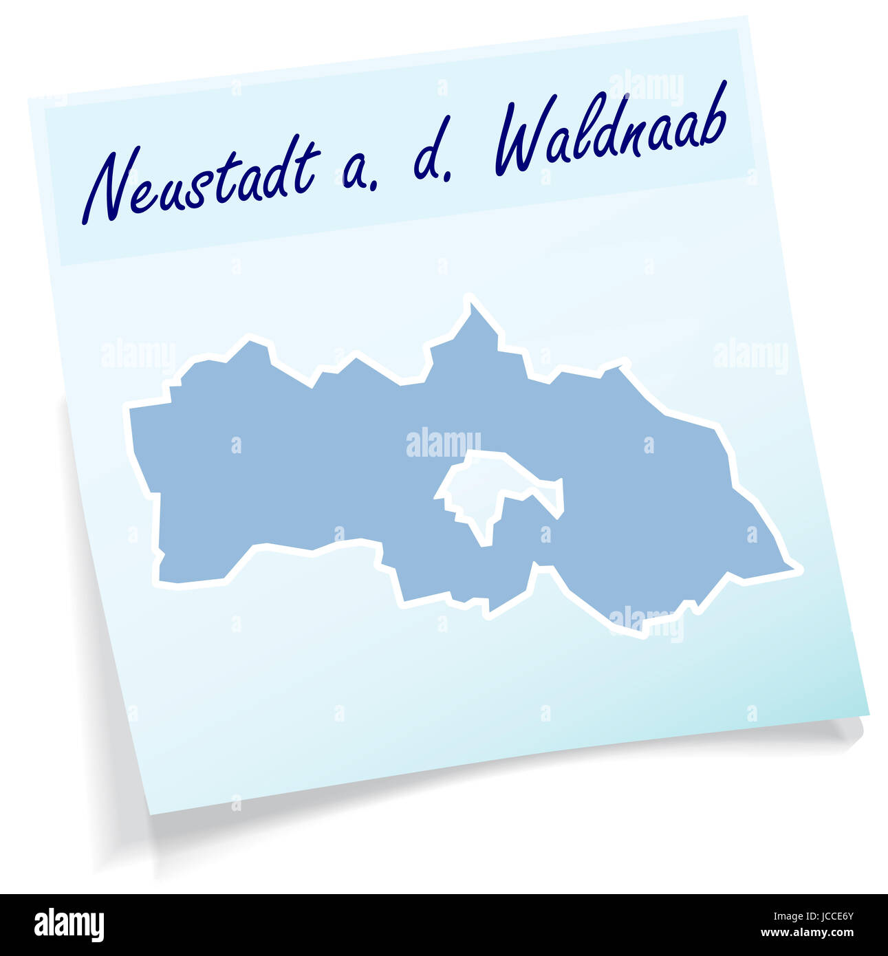 Neustadt-an-der-Waldnaab als Notizzettel in Blau Stock Photo