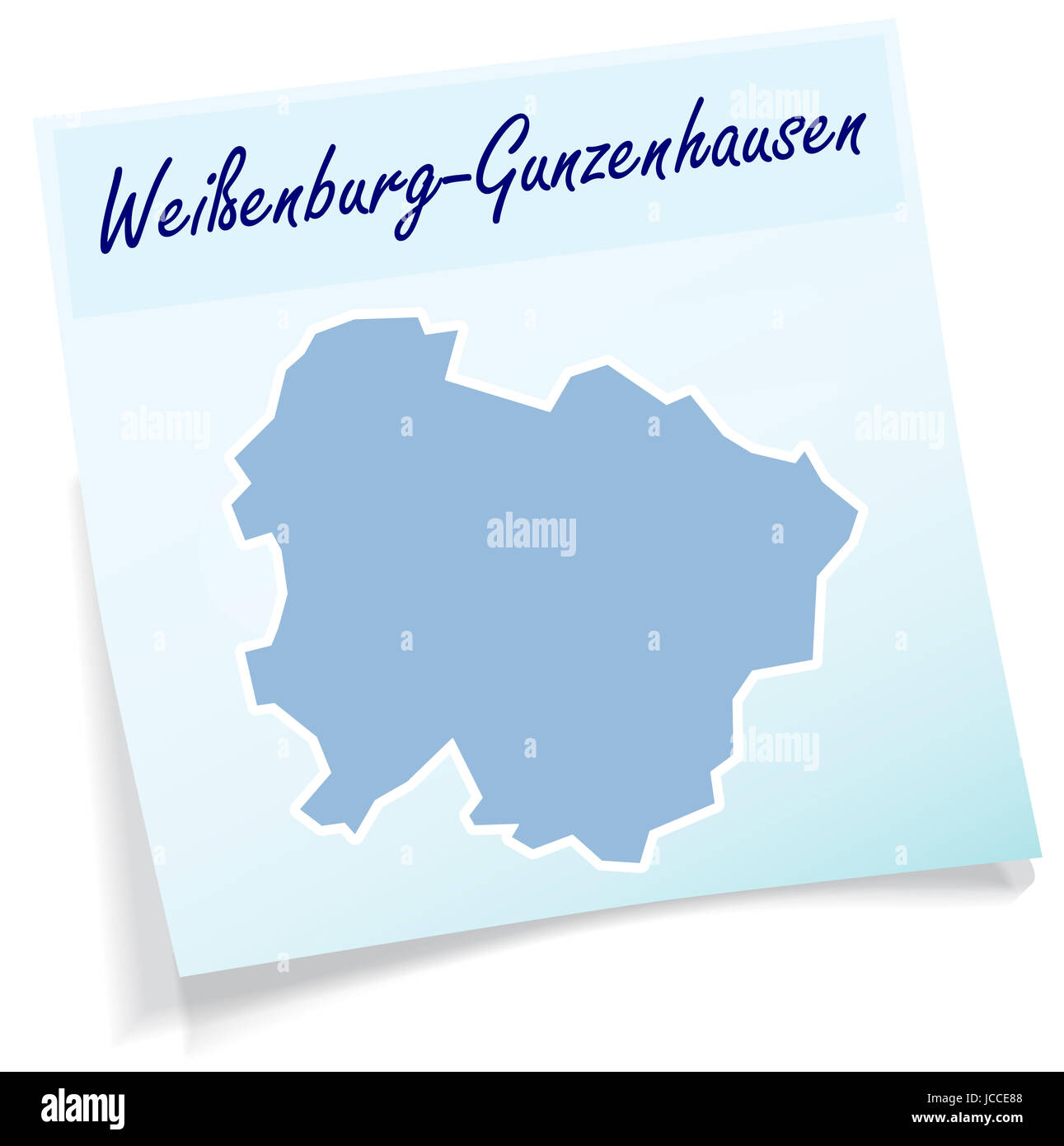 Weissenburg-Gunzenhausen als Notizzettel in Blau Stock Photo