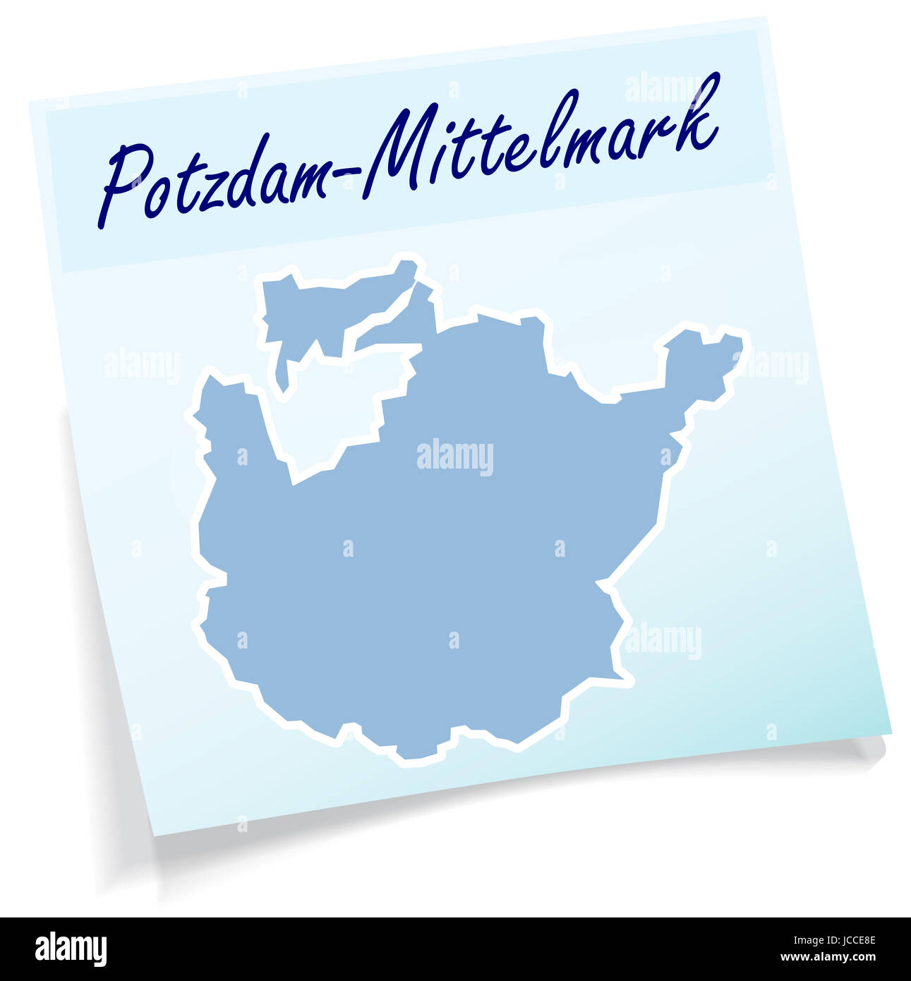 Potsdam-Mittelmark als Notizzettel in Blau Stock Photo